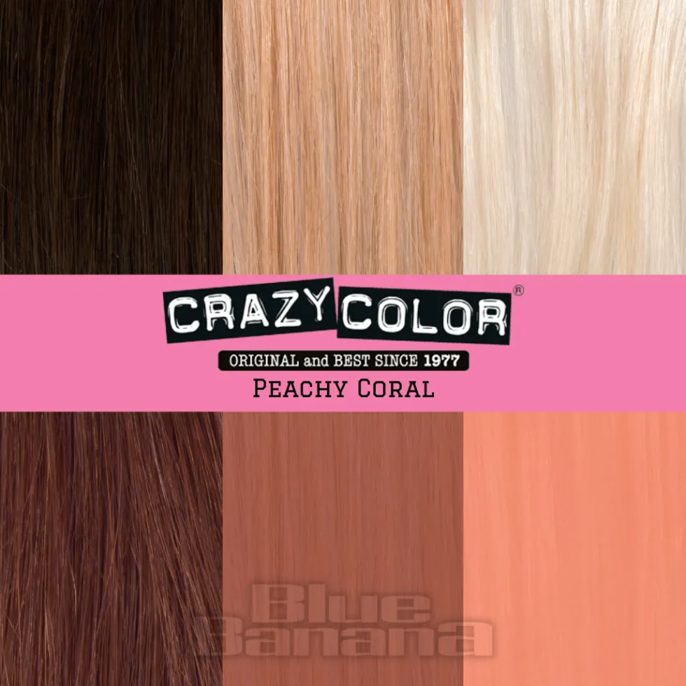 Crazy Color Semi-Permanent Hair Dye 4 Pack 100ml (Peachy Coral)