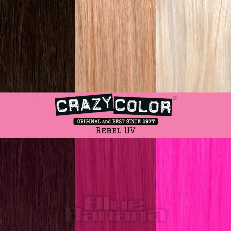 Crazy Color Semi-Permanent Hair Dye 4 Pack 100ml (Rebel UV)