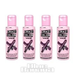 Crazy Color Semi-Permanent Hair Dye 4 Pack 100ml (Aubergine)
