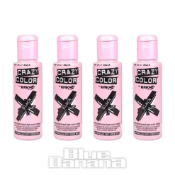 Crazy Color Semi-Permanent Hair Dye 4 Pack 100ml (Black)