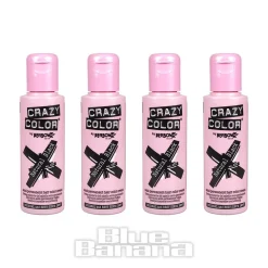 Crazy Color Semi-Permanent Hair Dye 4 Pack 100ml (Natural Black)