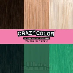 Crazy Color Semi-Permanent Hair Dye 4 Pack 100ml (Emerald Green)
