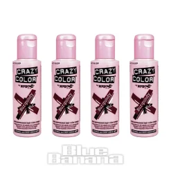 Crazy Color Semi-Permanent Hair Dye 4 Pack 100ml (Burgundy)