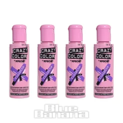 Crazy Color Semi-Permanent Hair Dye 4 Pack 100ml (Violette)