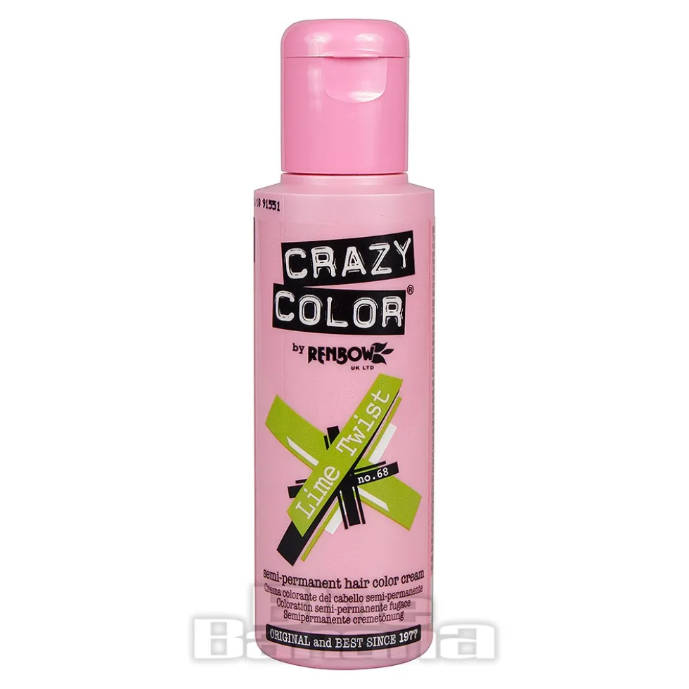 Crazy Color Semi-Permanent Hair Dye 100ml (Lime Twist)