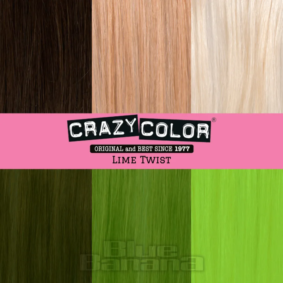 Crazy Color Semi-Permanent Hair Dye 100ml (Lime Twist)