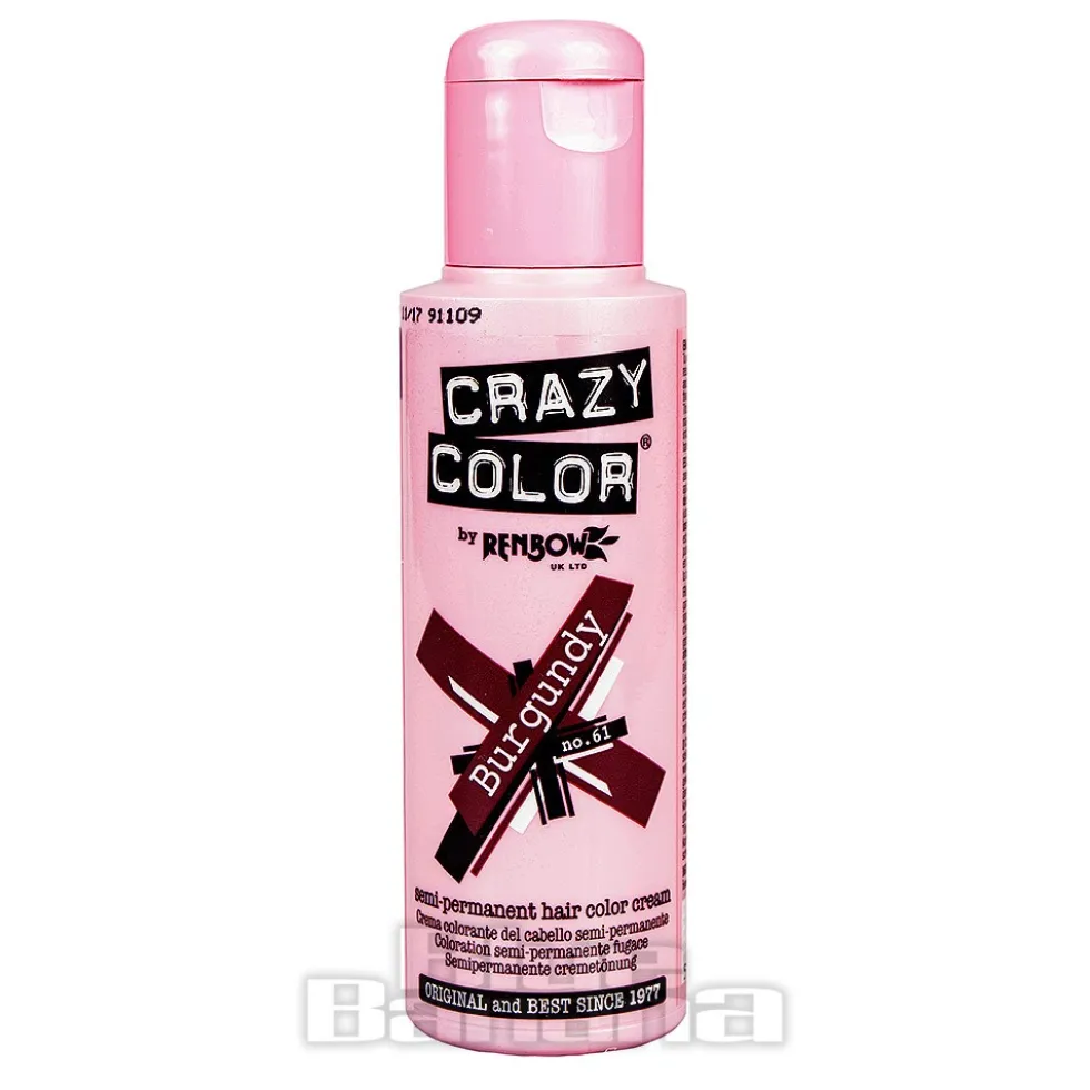 Crazy Color Semi-Permanent Hair Dye 100ml (Burgundy)