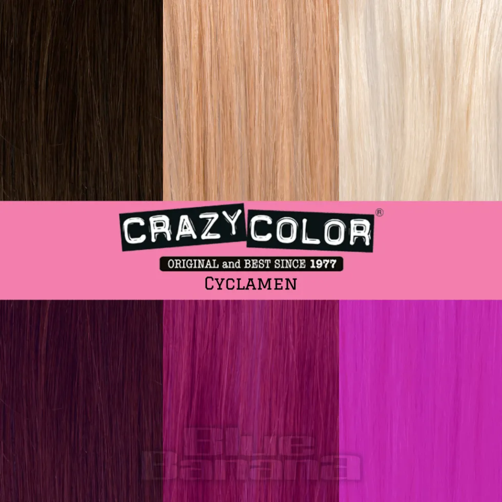 Crazy Color Semi-Permanent Hair Dye 100ml (Cyclamen Red)