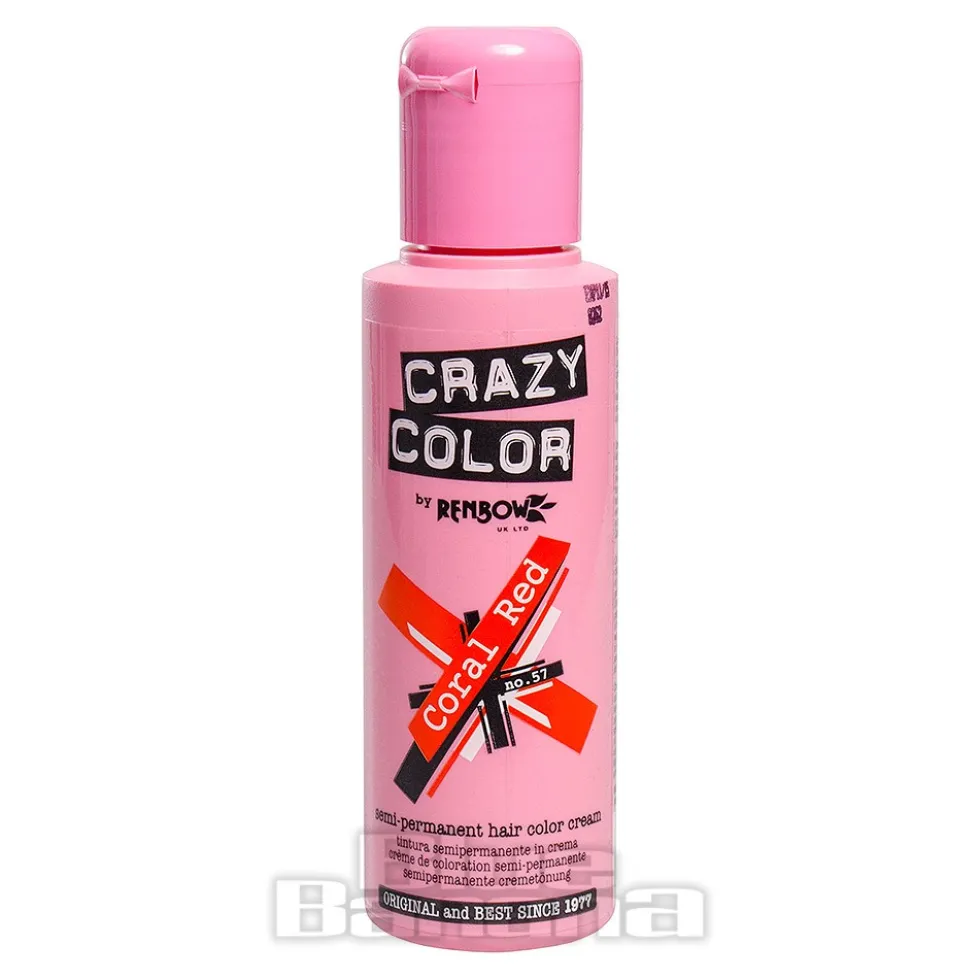 Crazy Color Semi-Permanent Hair Dye 100ml (Coral Red)