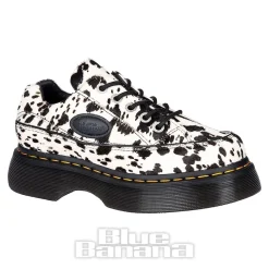 Dr Martens Buzz 5 Eye Dalmatian Shoe (Black & Cream)