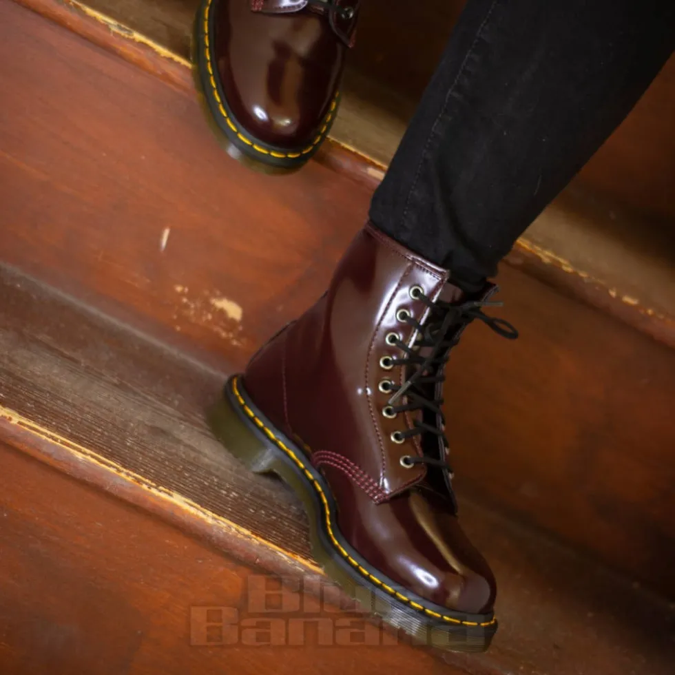 Dr Martens 1460 Cambridge Brush Vegan Boots (Cherry Red)