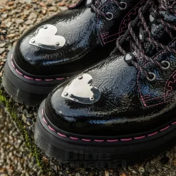 Dr Martens Jadon Patent Platform Boot (Black/Pink)