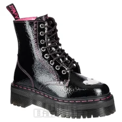 Dr Martens Jadon Patent Platform Boot (Black/Pink)