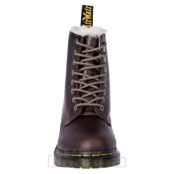 Dr Martens 1460 Serena Faux Fur Boots (Dark Khaki Brown)