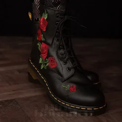 Dr Martens 1460 Vonda Roses Boots (Black/Red)