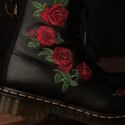 Dr Martens 1460 Vonda Roses Boots (Black/Red)