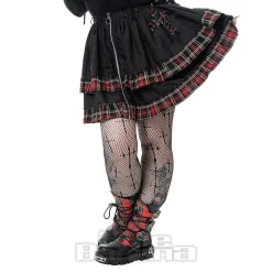 Heartless Graveyard Check Skirt (Black)