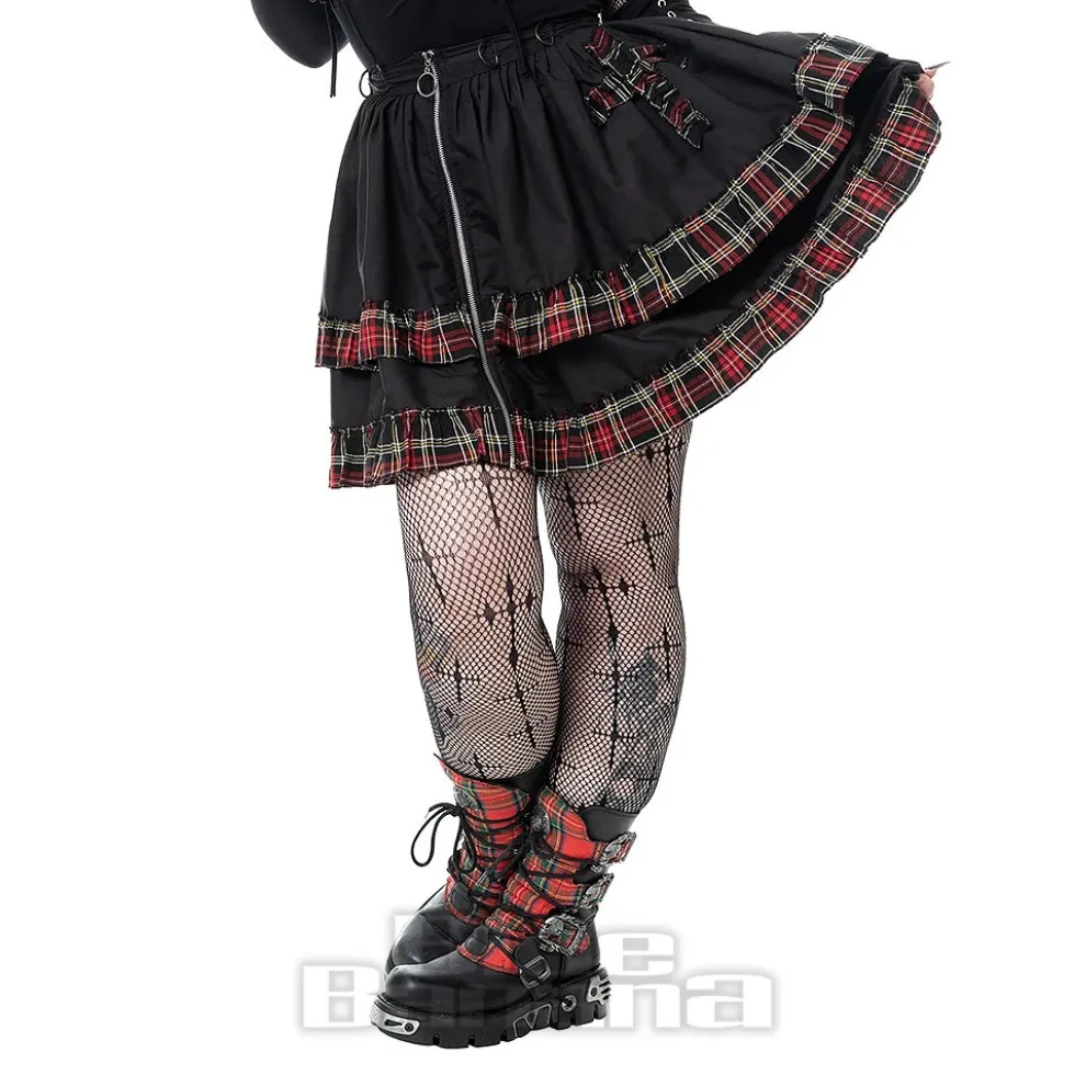 Heartless Graveyard Check Skirt (Black)
