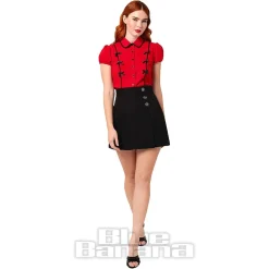 Hell Bunny Casey Blouse (Red)