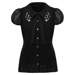 Hell Bunny Charming Blouse (Black)
