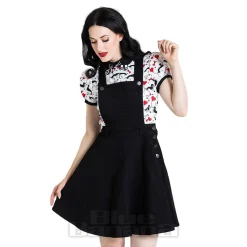 Hell Bunny Dakota Pinafore Dress (Black)