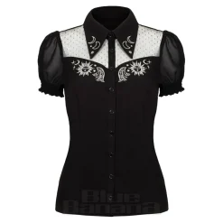 Hell Bunny Danica Blouse (Black)