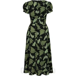 Hell Bunny Gaia Midi Dress (Black/Green)