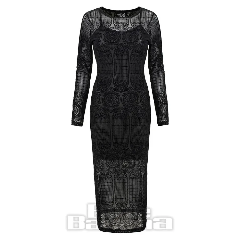 Hell Bunny Mea Culpa Midi Dress (Black)