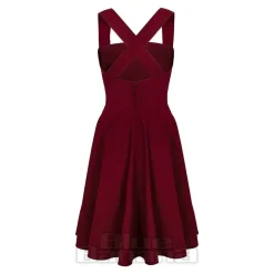 Hell Bunny Patti Pinafore Dress (Burgundy)