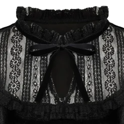 Hell Bunny Velvet Mourning Top (Black)