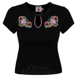 Hell Bunny X Care Bear Cheer Bear Top (Black)