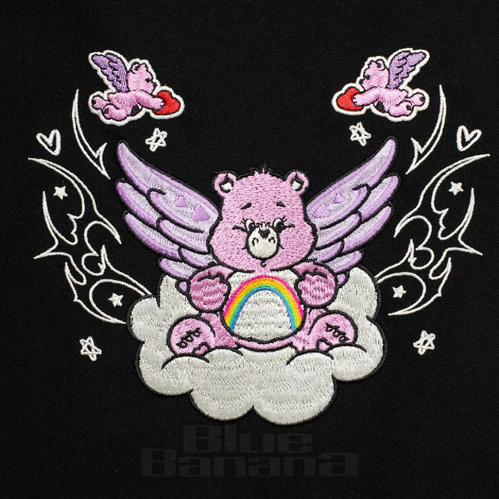 Hell Bunny X Care Bear Cheer Bear Pleated Mini Skirt (Black)