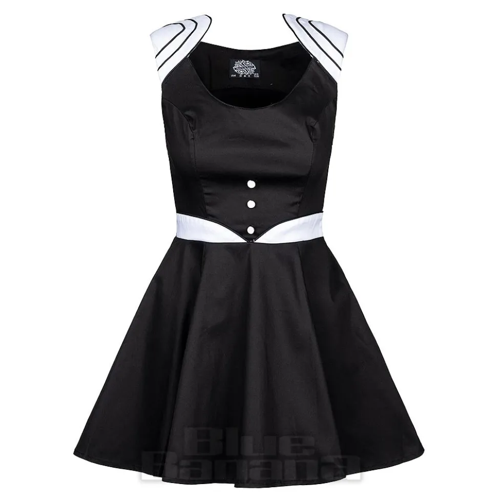 H&R London Empire Line Dress (Black/White)