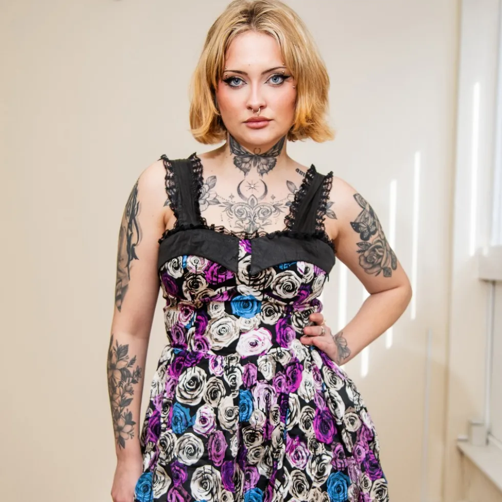 H&R London Pink Roses Dress (Multicolour)