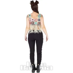 Innocent Maise Crochet Fringe Vest (Cream)