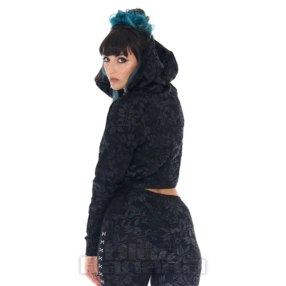 Jawbreaker Cat Crop Hoodie (Black)
