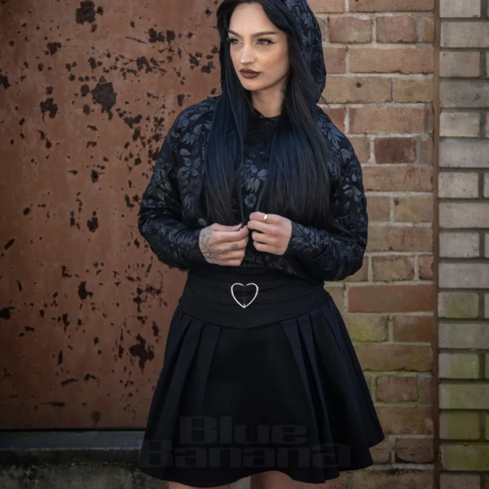 Jawbreaker Cat Crop Hoodie (Black)