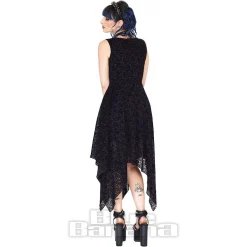Jawbreaker Handkerchief Midi Dress (Black)