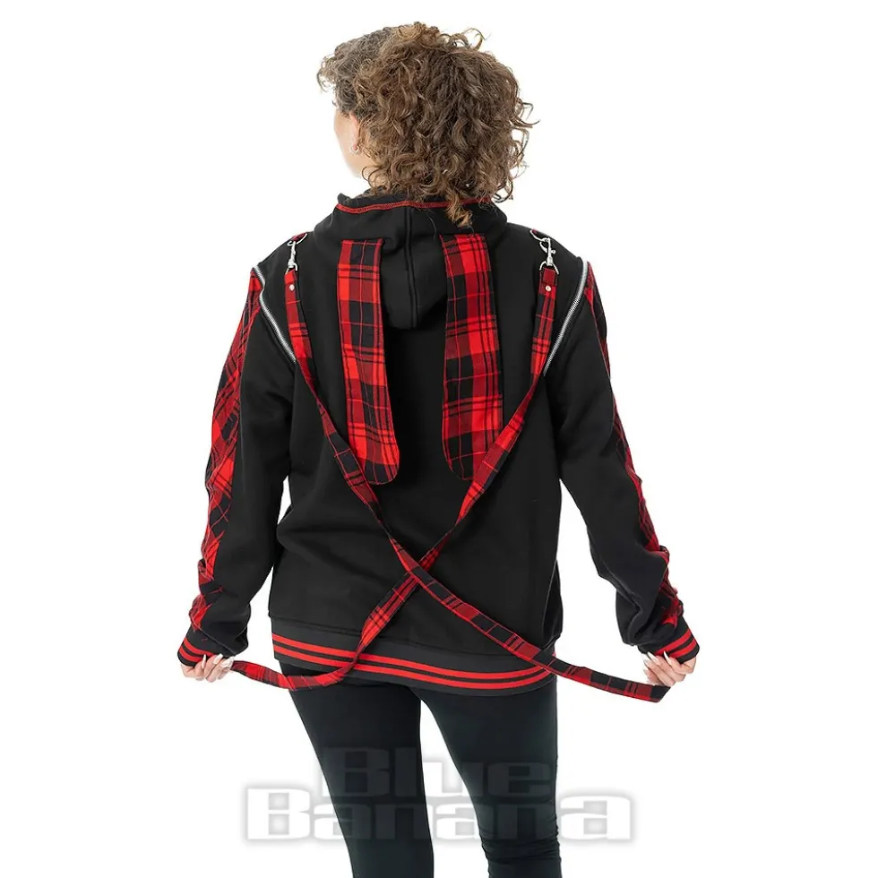 Luv Bunny Cursed Bunny Zip Hoodie (Black/Red)