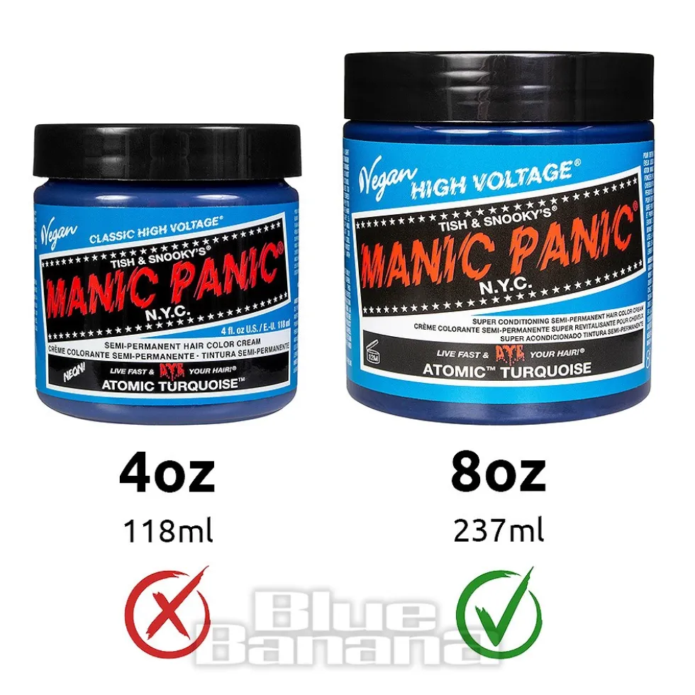 Manic Panic 8oz High Voltage Classic Cream Formula Colour Hair Dye (Atomic Turquoise)