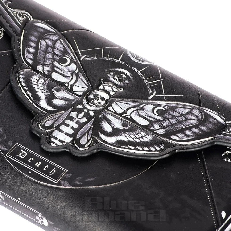 Nemesis Now Death's Head Moth Embossed Gothic Purse (Black)