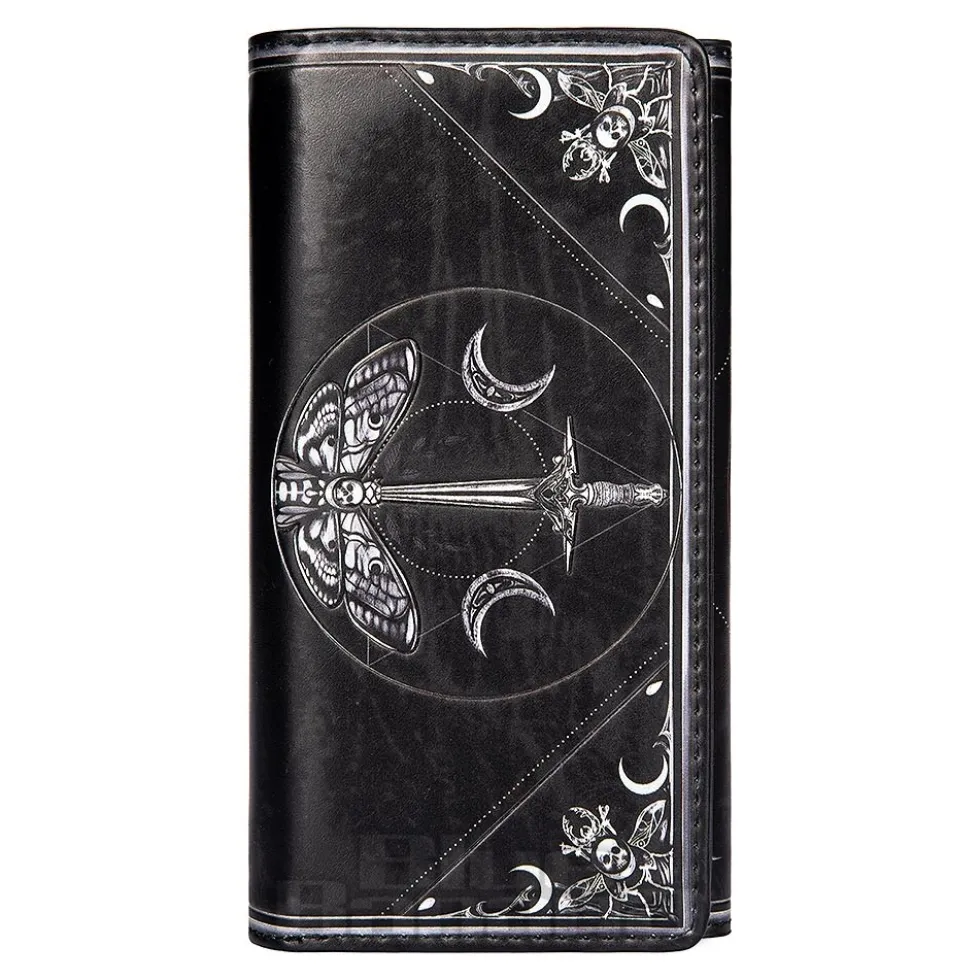 Nemesis Now Death's Head Moth Embossed Gothic Purse (Black)
