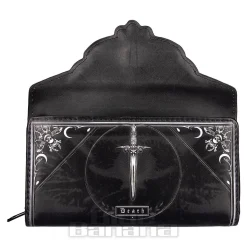 Nemesis Now Death's Head Moth Embossed Gothic Purse (Black)