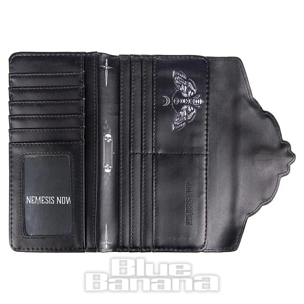 Nemesis Now Death's Head Moth Embossed Gothic Purse (Black)