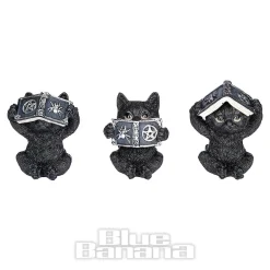 Nemesis Now Three Wise Spell Cats Cat Figurines (Black)