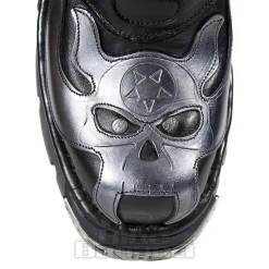 New Rock M.107-S2 Reactor Demon Flame Calf Boots (Black)