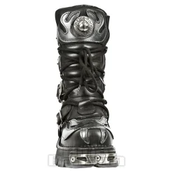 New Rock M.107-S2 Reactor Demon Flame Calf Boots (Black)