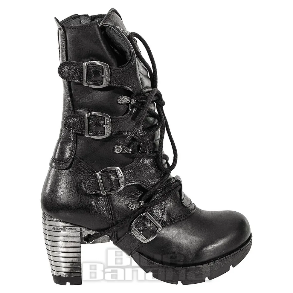 New Rock M.TR003-S1 Trail Heeled Boots (Black)