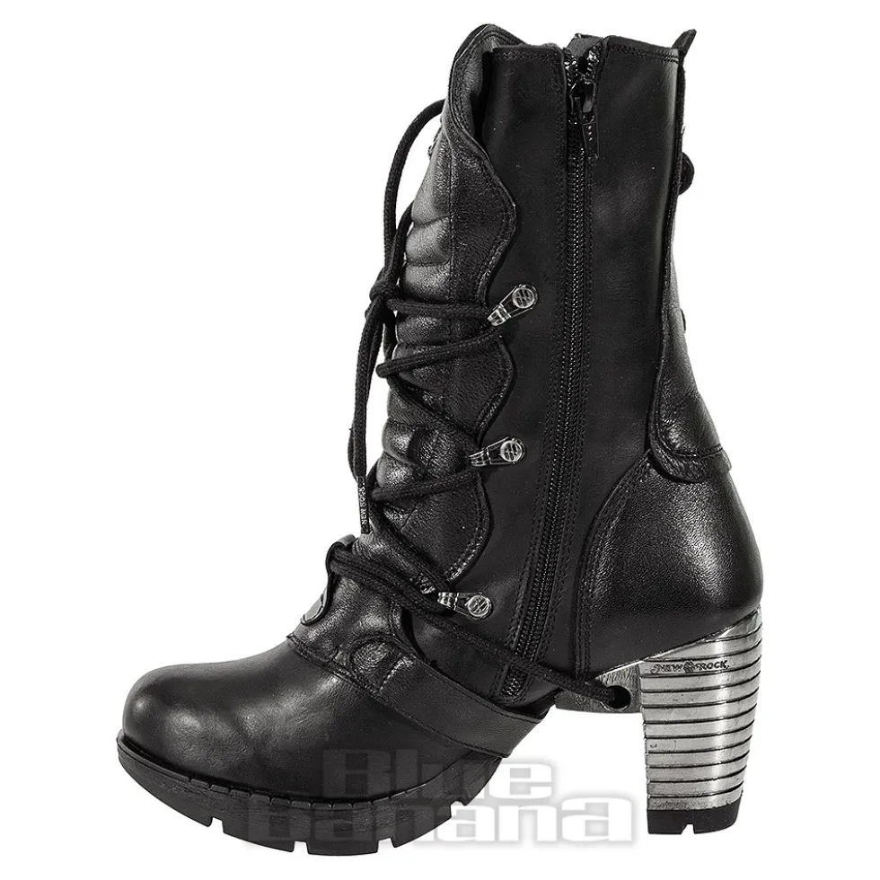 New Rock M.TR003-S1 Trail Heeled Boots (Black)
