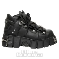 New Rock M-106-VS1 Vegan Ankle Boots (Black)